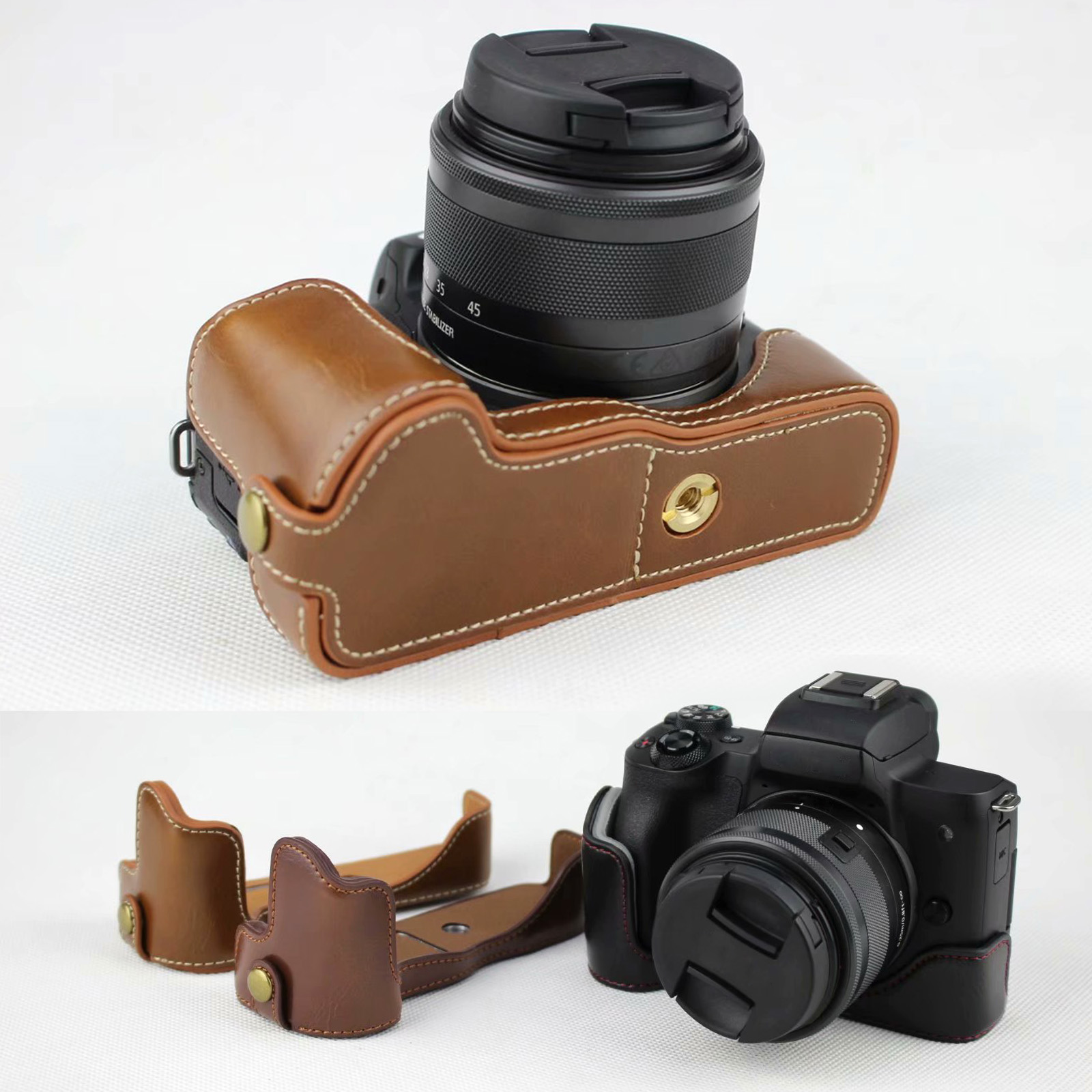 Leather Protect Half Case Grip - Canon Camera Eos M50 Mark Ii ulasan dan harga